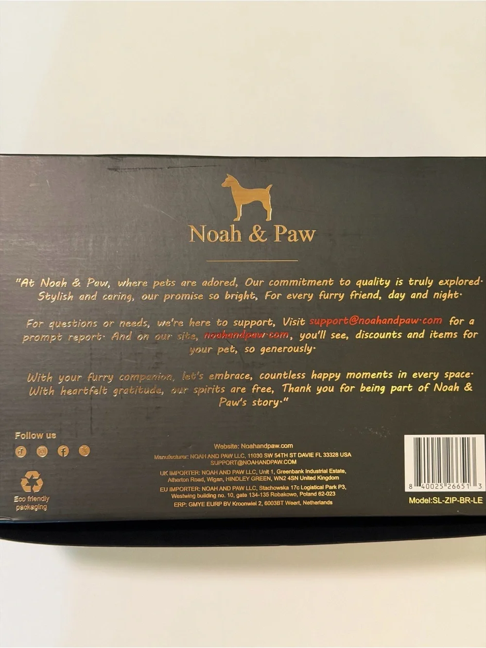 Noah & Paw Brown Leather Pet Sling Carrier New